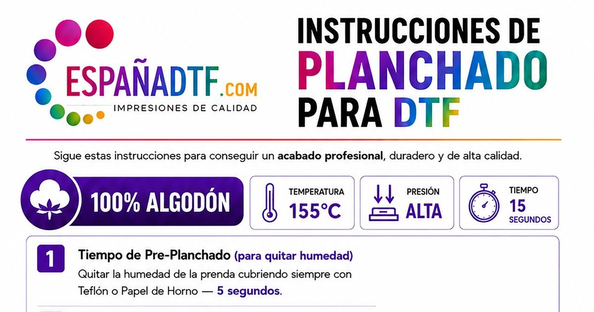 Instrucciones de planchado DTF de España DTF